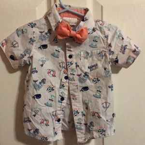 Rosie Pop mermaid & sailor button down w/ bowtie